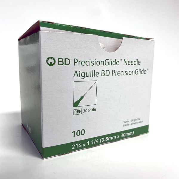 Hypodermic Needle PrecisionGlide™ 1-1/4 Inch Length, 21 Gauge