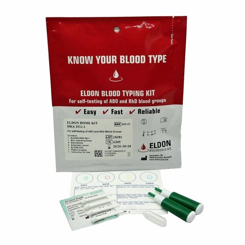 EldonCard Blood Type Kit - Expires 5/14